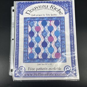 Nouveau Riche Quilt Pattern By Hoffman California Fabrics 50"x66" Tony Lischko